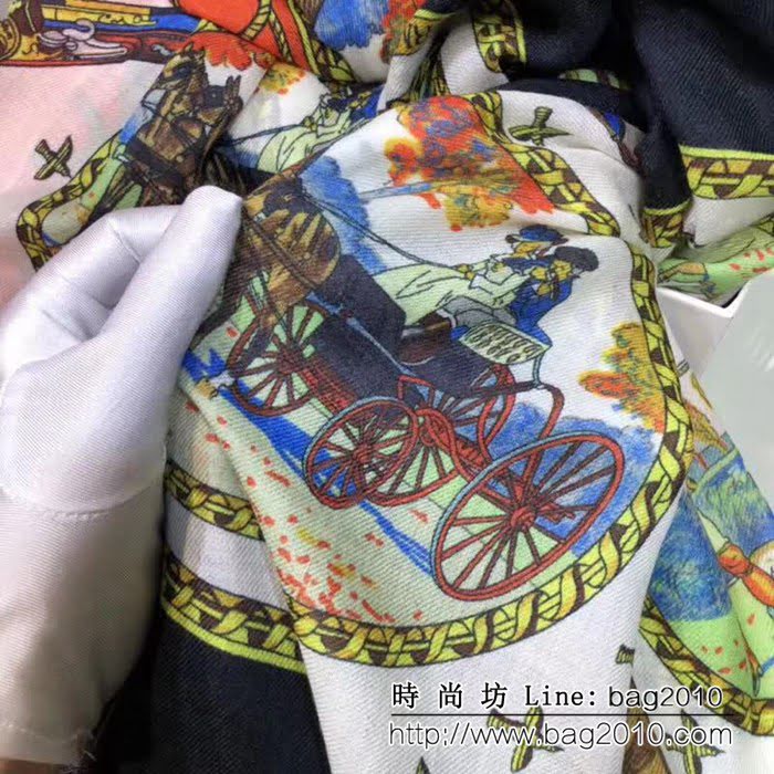 HERMES愛馬仕海外專櫃款 羊絨圍巾 LLWJ6086